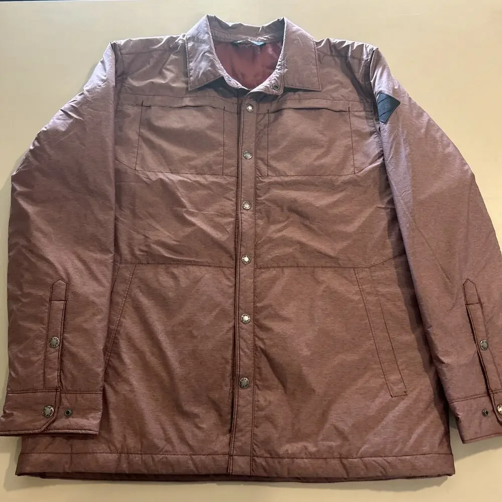 The North Face Jacket Lefferts Mens Large Snap Button Mauve Shacket Hiking